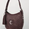 Bolso Rimini Grand Charlotte Signature Choco Trenzado 4 Detalle de trenzado artesanal en bolso grande choco