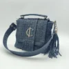 Bolso Roma 3 en 1 Charlotte Signature Azul Trenzado 2 Bolso azul elegante 3 en 1