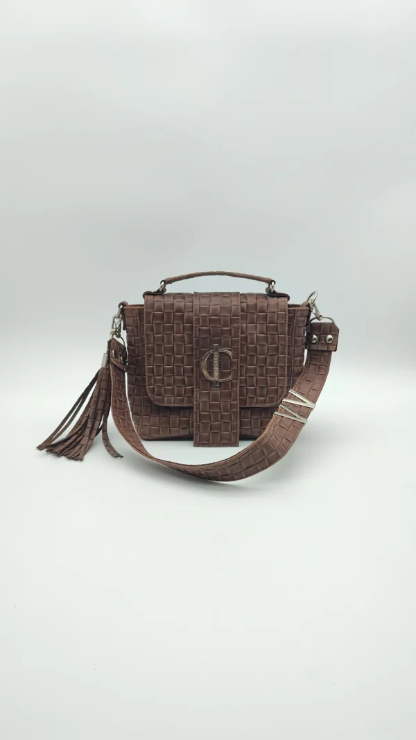 Bolso Roma 3 en 1 Charlotte Signature Choco Trenzado 1 Bolso chocolate Charlotte Signature