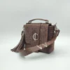 Bolso Roma 3 en 1 Charlotte Signature Choco Trenzado 2 ROMA choco vista frontal piel premium