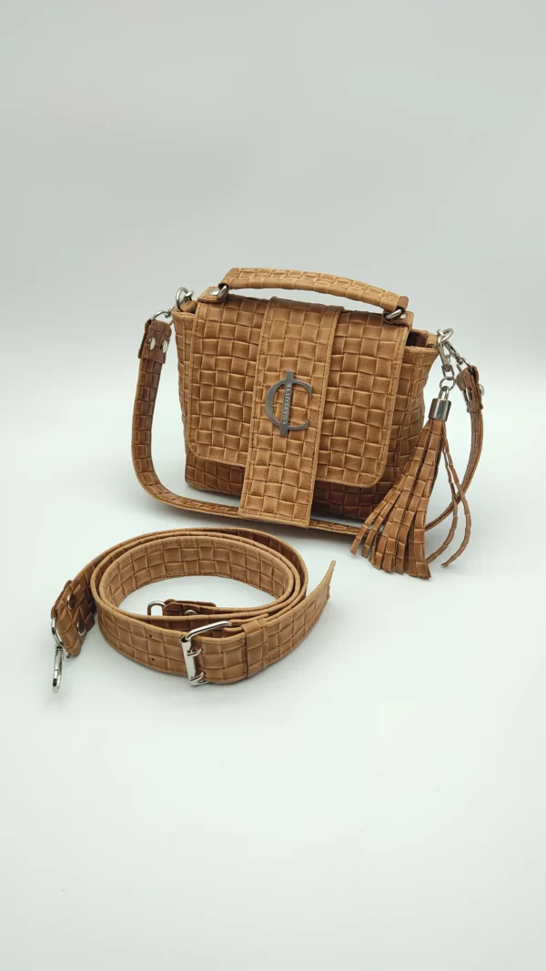 Bolso Roma 3 en 1 Charlotte Signature Suela Trenzado 4 Bolso suela 3 en 1 estructurado