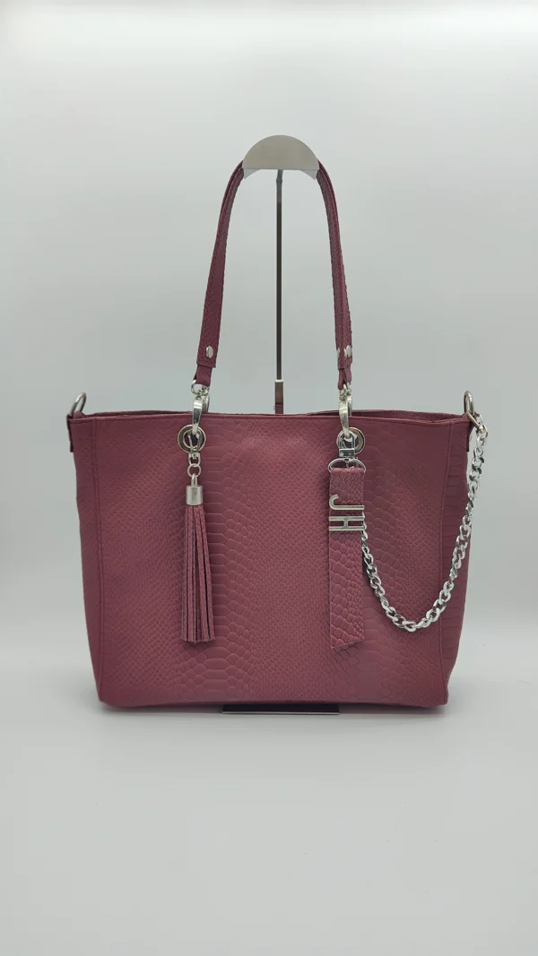 Bolso grande Paris Grand Charlotte Signature Bordeaux Anaconda 1 Bolso Grande Paris Grand de Piel