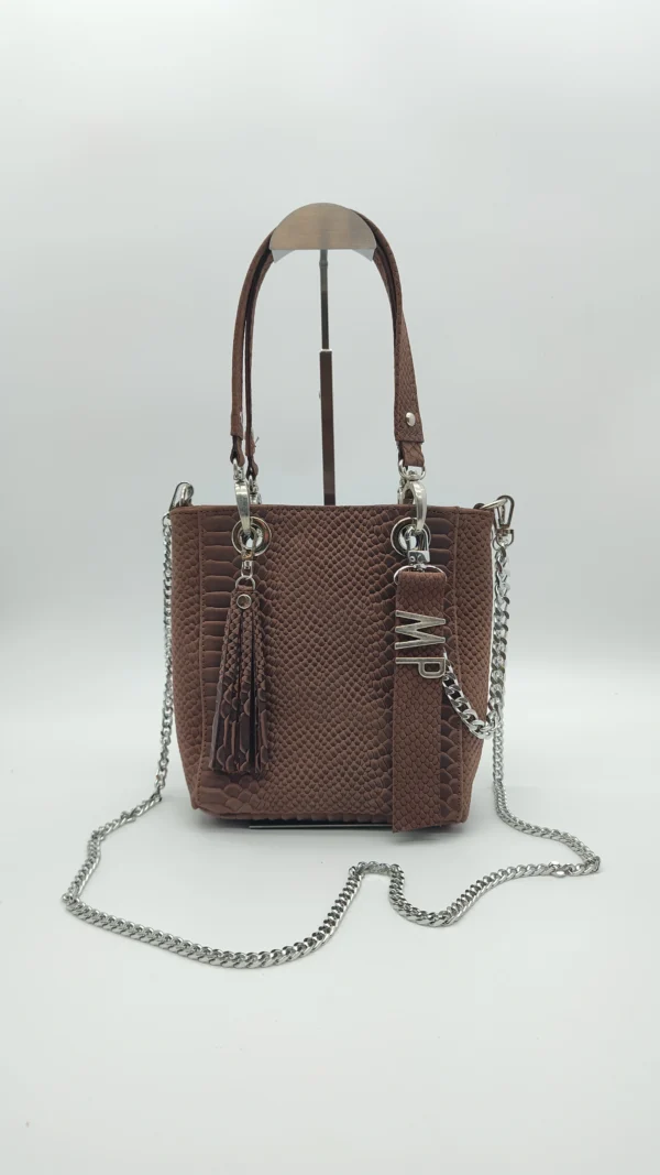 Bolso grande Paris Mini Charlotte Signature Choco Anaconda 7 Bolso mini choco estructurado Charlotte Signature