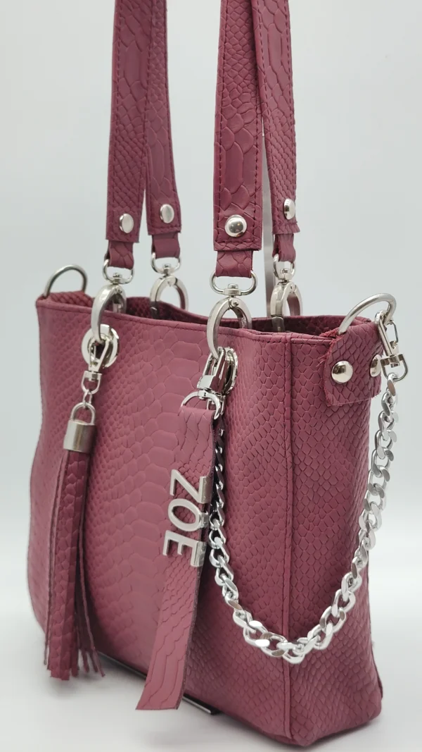 Bolso grande Paris Petit Charlotte Signature Bourdeaux Anaconda 6 Bolso mediano Paris Petit bordeaux piel grabada anaconda