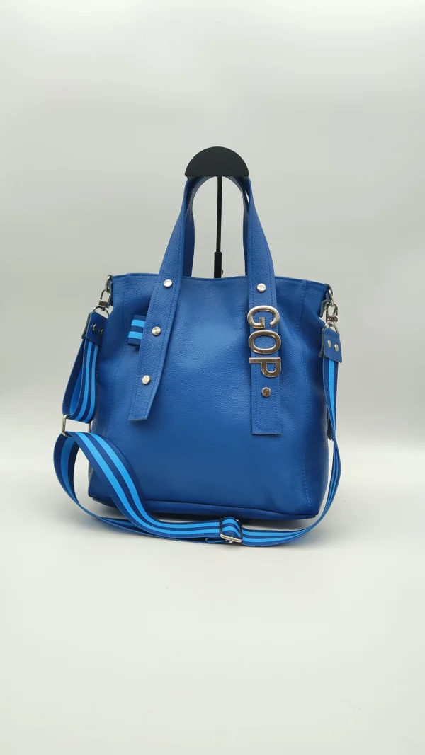 Bolso tote Delfina Charlotte Azul Francia Floater 1 Bolso tote Delfina azul Francia en piel floater