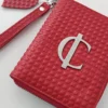 Cartera piel Mini Verona Charlotte Rojo Piramidal 2 Cartera compacta roja piel argentina acabado piramidal