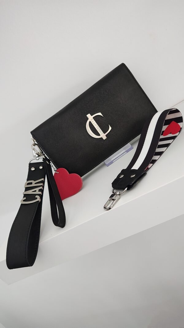 CARTERA Verona negro con pelo Charlotte Sacs Verona