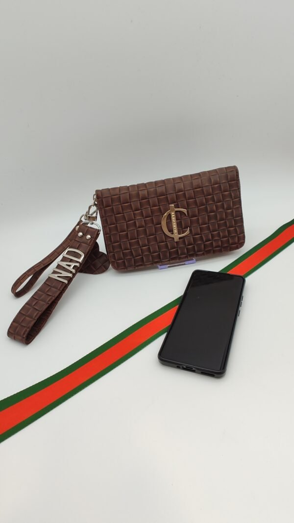 Cartera Verona Choco trenzado bandolera y porta mobil 2 Verona