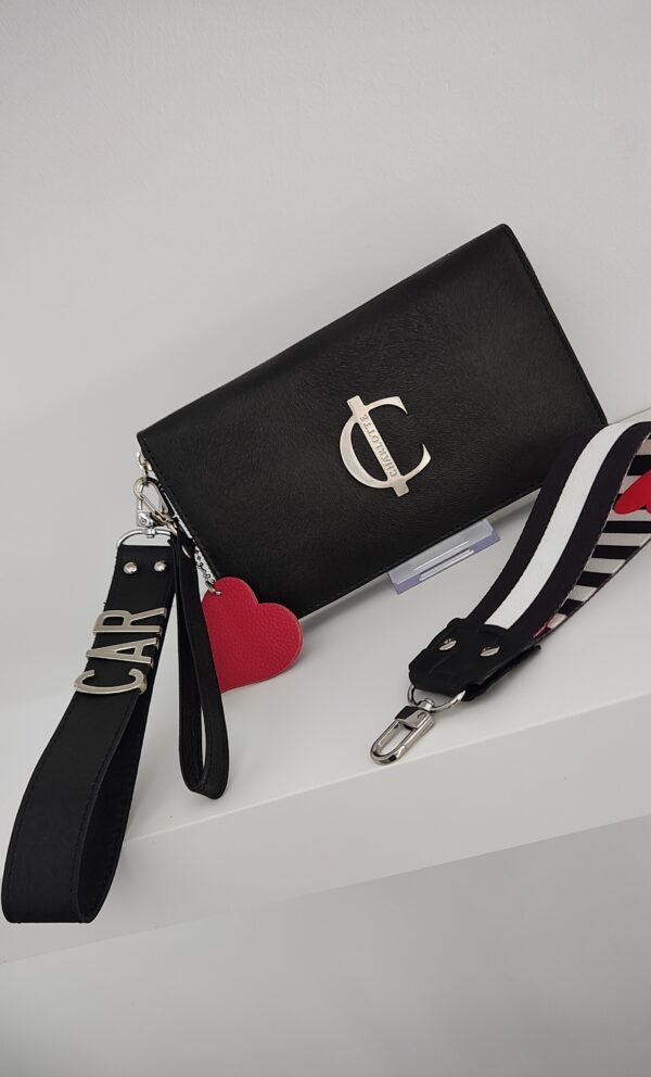 CARTERA Verona negro con pelo Charlotte Sacs 2 Verona