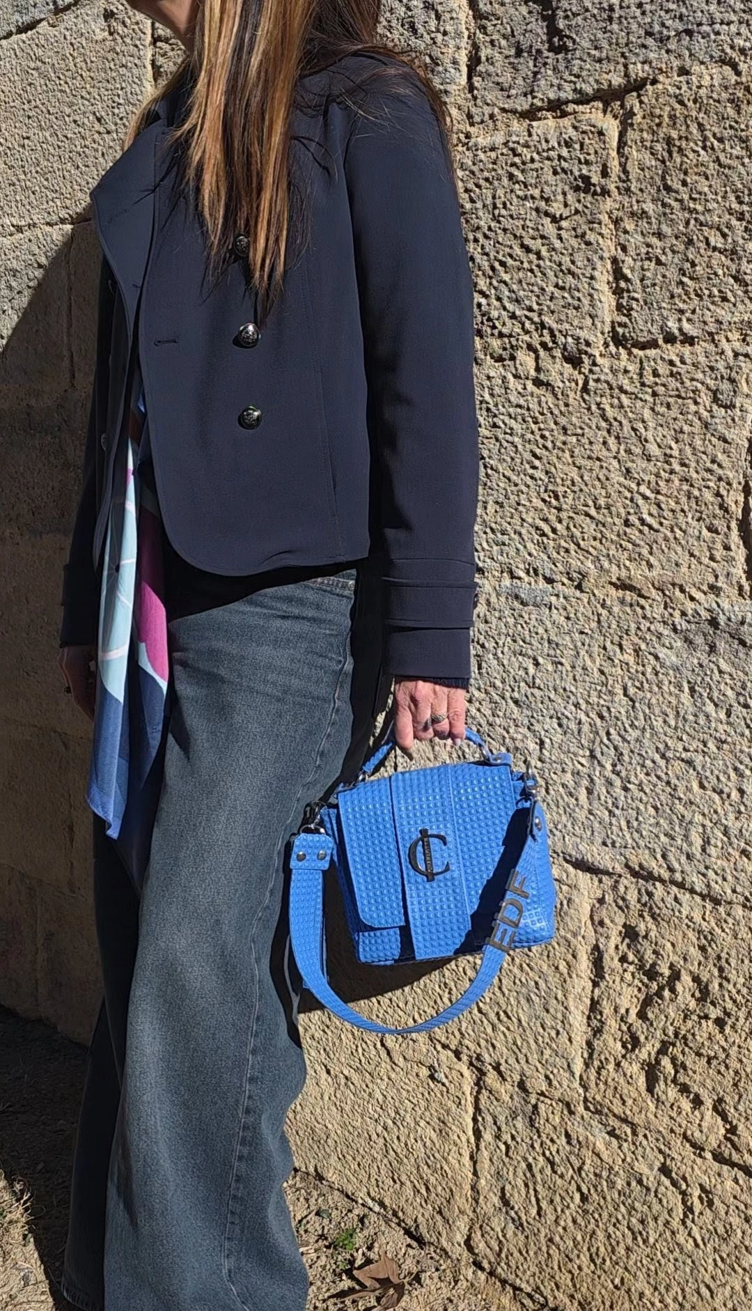 Bolso-Roma Azul de piel-look-elegante-charlotte bolso de mano