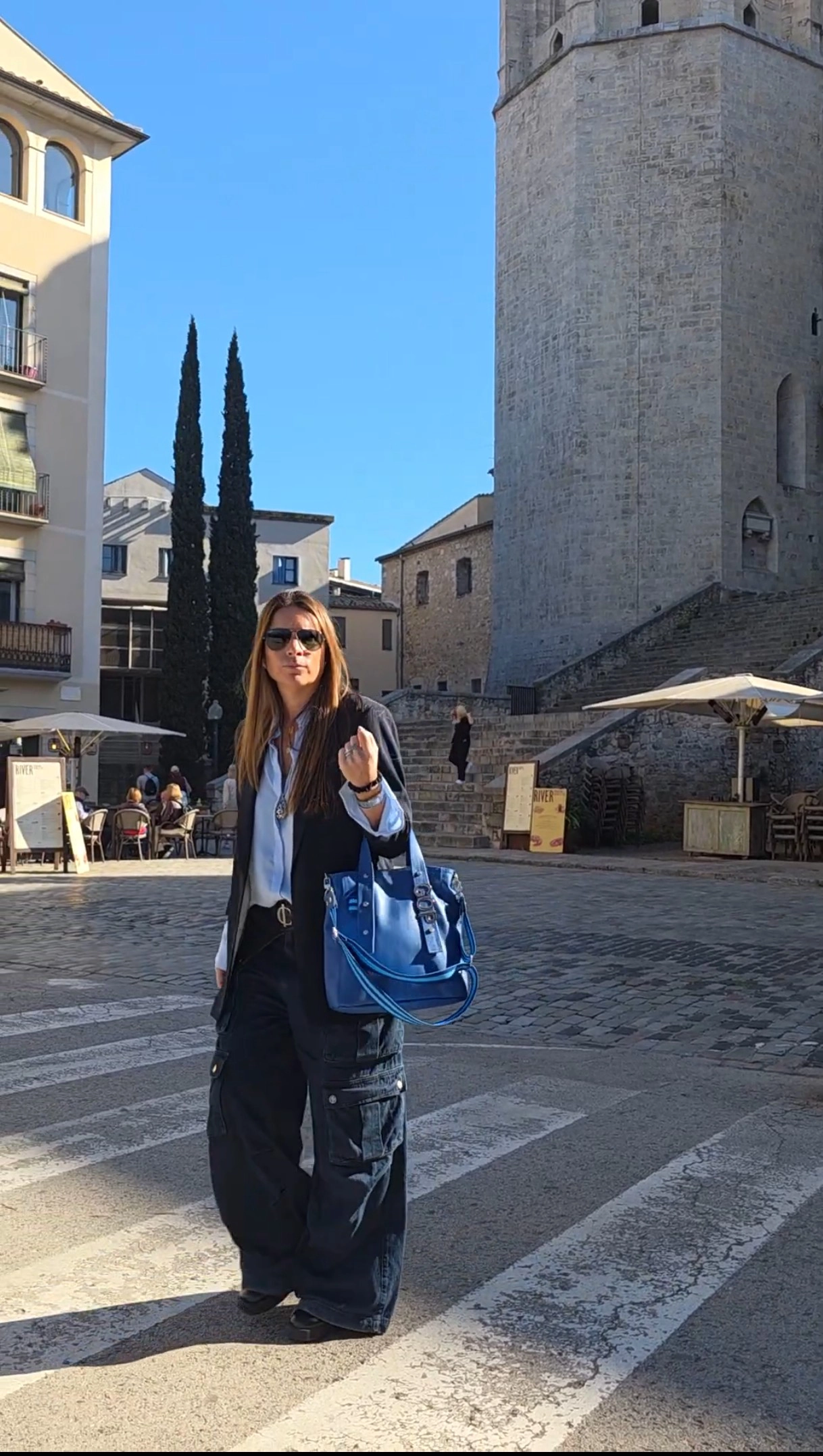 Bolso Tote Delfina uso de mano azul combinable Charlotte Sacs Girona España