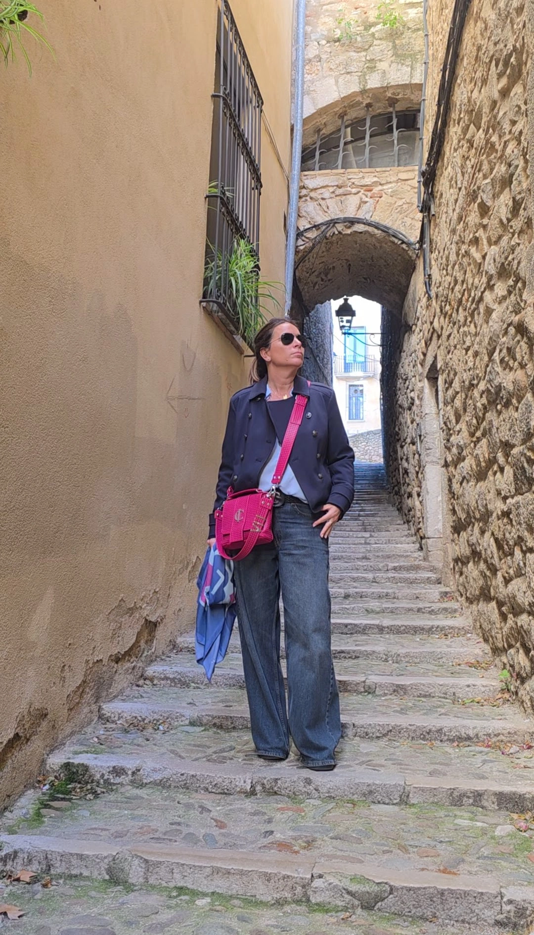 Bolso bandoero Roma 3 bolsos en 1 Fucsia urbano práctico versátil Girona España