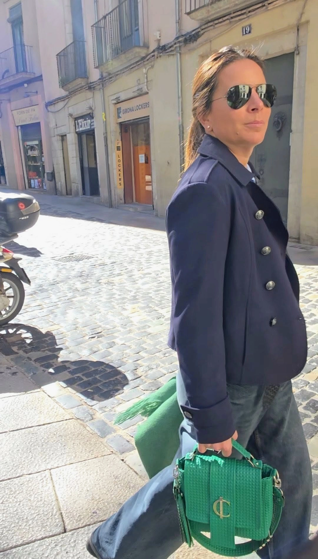 Bolso de mano Roma Signature Verde Piramidal Charlotte Sacs Girona España