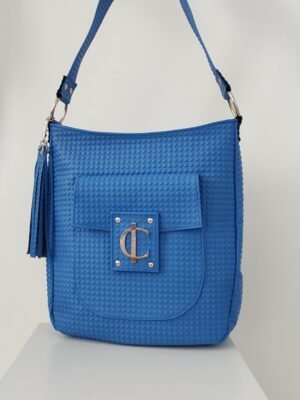 Bolso grande ABBY Signature de piel argentina azul Francia ABBY Signature