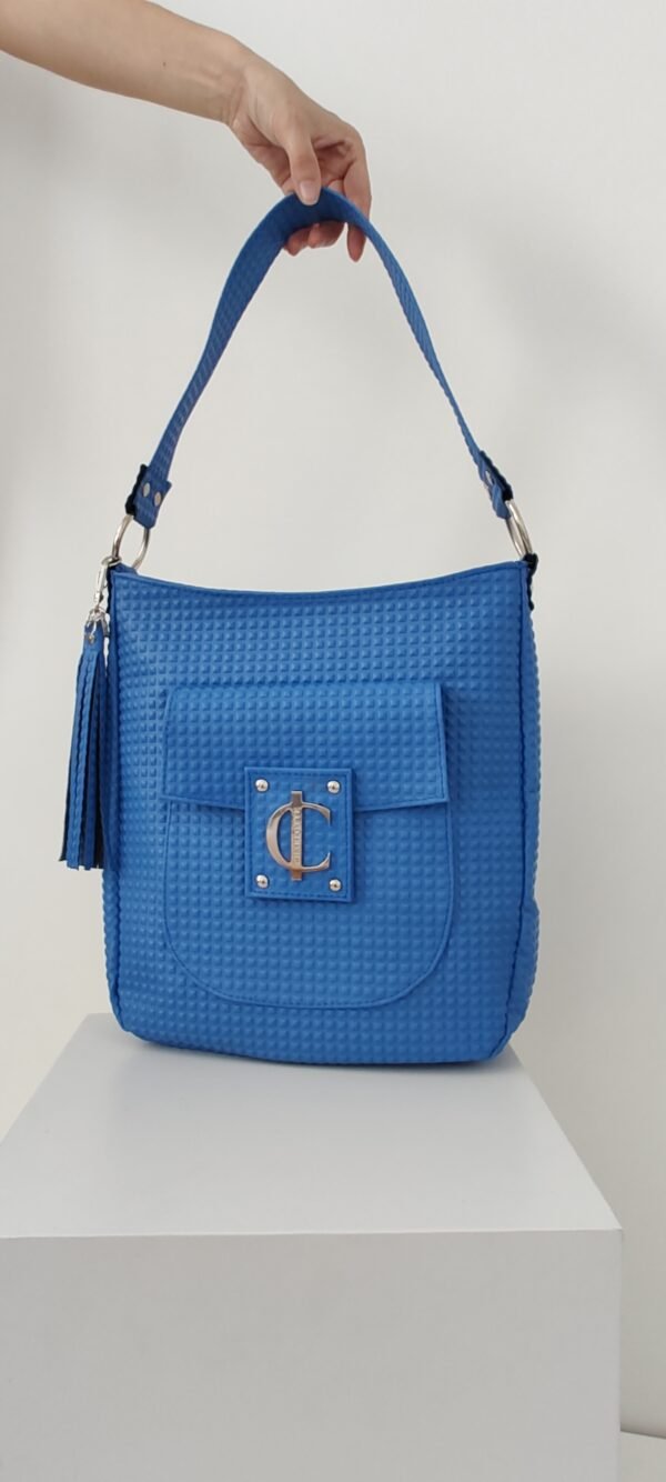 Bolso grande ABBY Signature de piel argentina azul Francia ABBY Signature