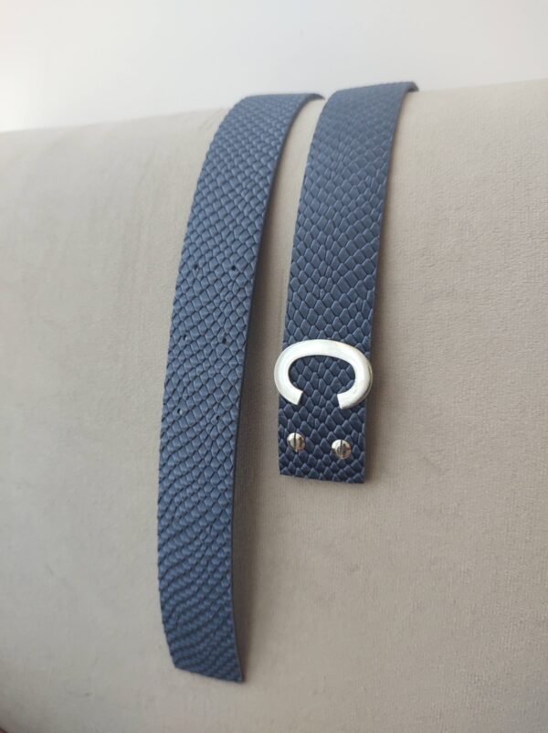 Cinturon personalizado charlotte sacas azul Cinturón Personalizado de Piel