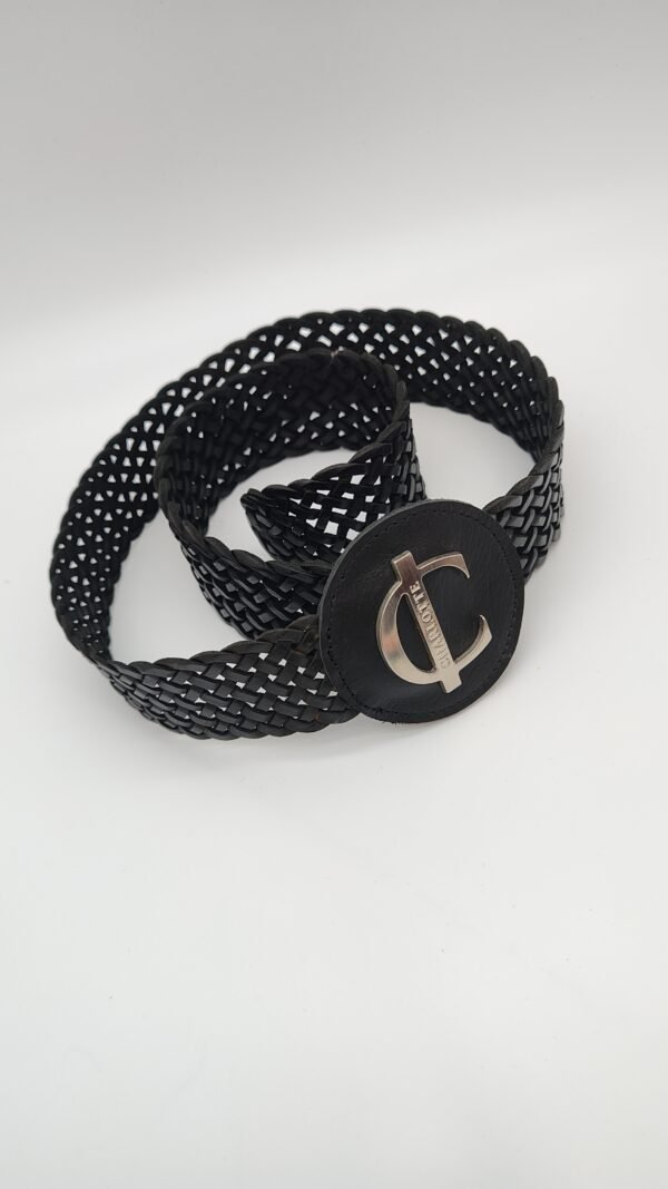 Cinturón Charlotte Sacs Signature Negro trenzado Cinturón Signature